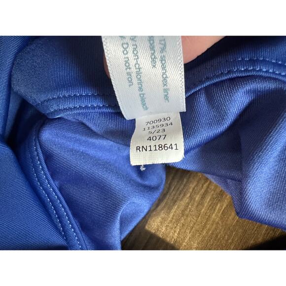 Cacique Foldover‎ Waist High Leg Swim Brief Bottom in Beaucoup Blue Size 26 - Picture 8 of 8